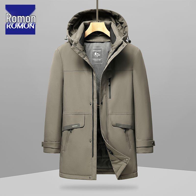 Romon Men's Mid-Length Thick Winter Goose Down Parka (2025 Edition)