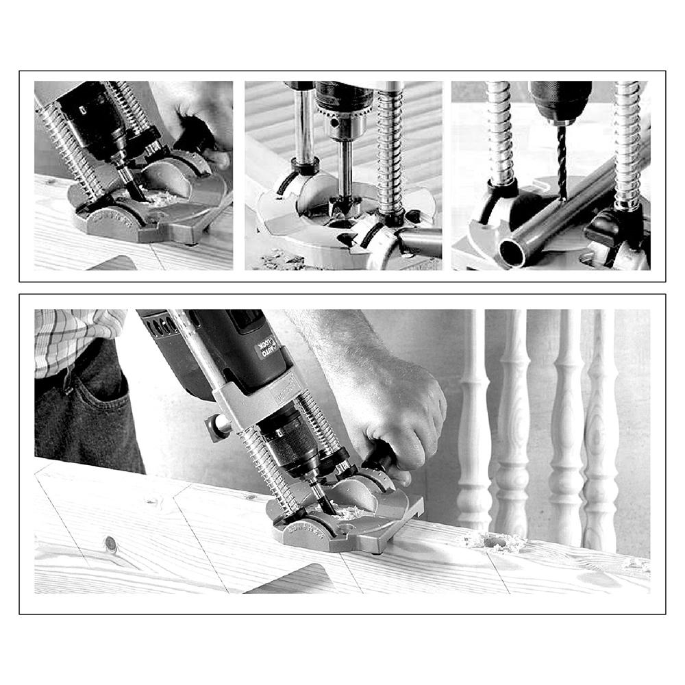 Practical 0-45 Degree Angle Drill Stand Adjustable with Steel Column for Woodworking Power Tool Aluminum Base