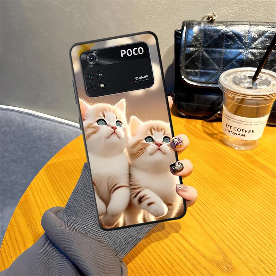 

Милый Чехол-Арт с Кошкой для Xiaomi Poco F8 C71 C75 M5 F1 X3 X4 X5 X7 Pro M3 M4 M7 Pro C61 F3 C50 Чехол для Телефона Funda Poco F8 Pro