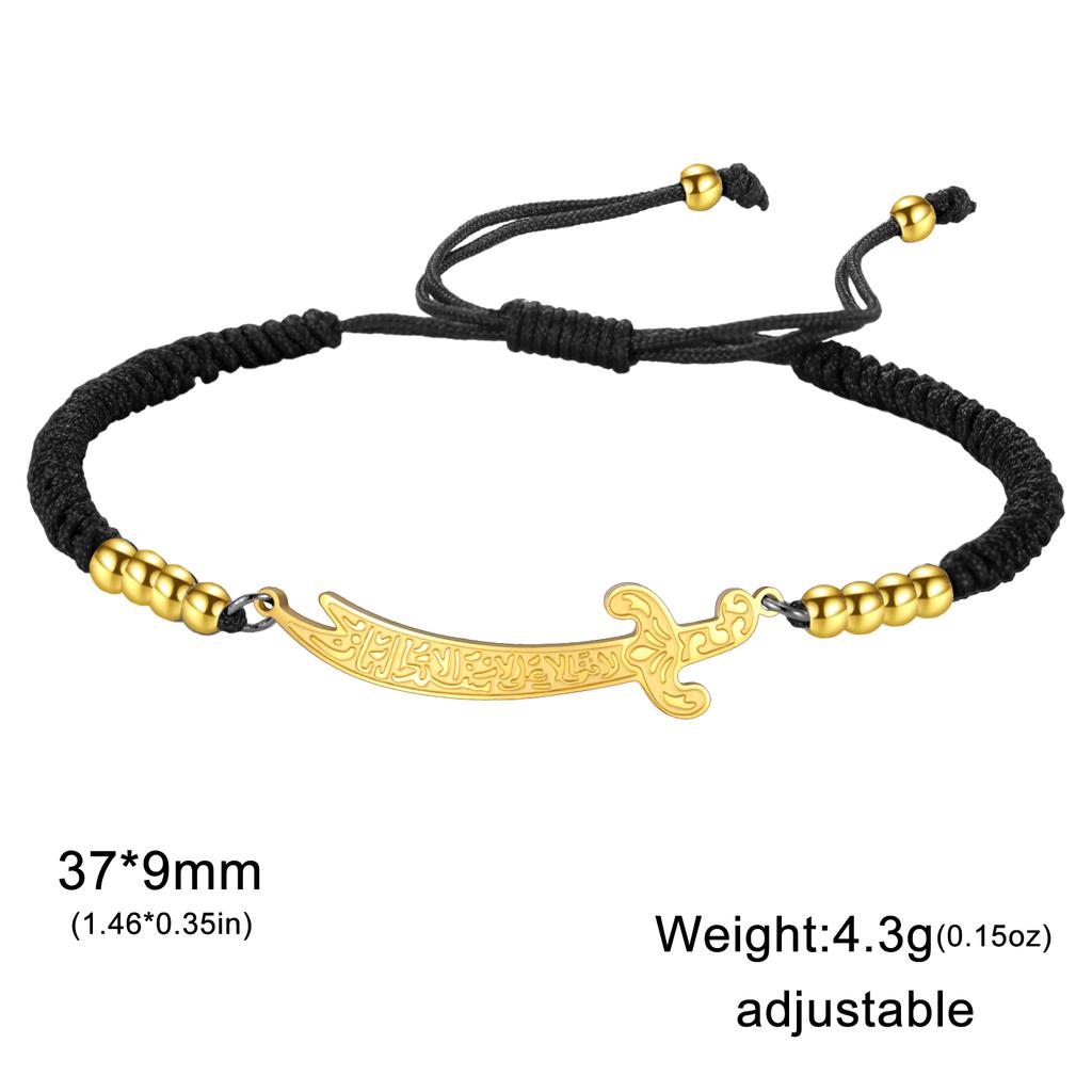 Jeshayuan Imam Ali Zulfiqar Sword Bracelet for Women Arabic Calligraphy Muslim Men Bracelets Stainless Steel Amulet Jewelry