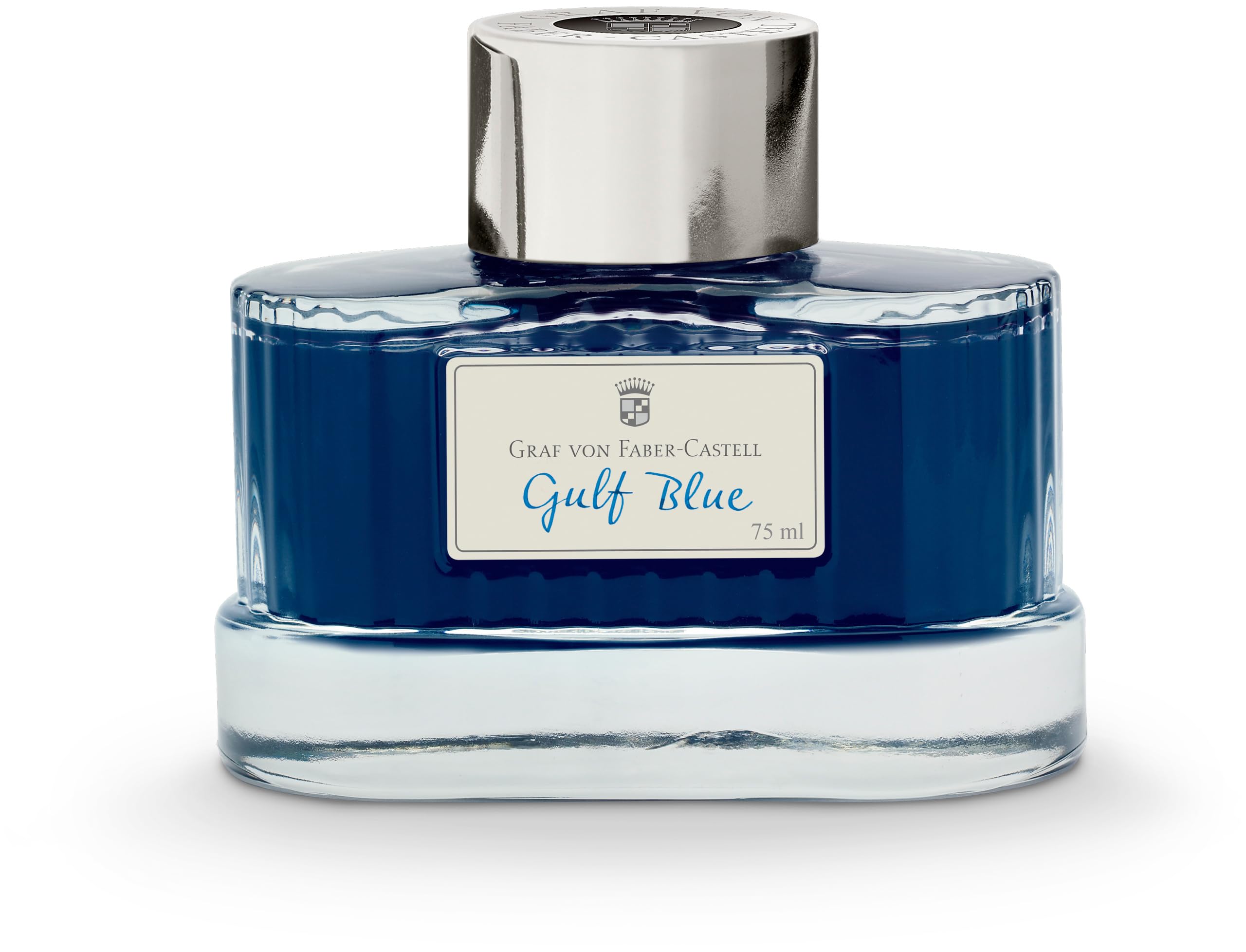 

Graf von Faber-Castell Guilloche Ink Bottle, Count Collection, Gulf Blue, 141018, 75ml, Officially Imported