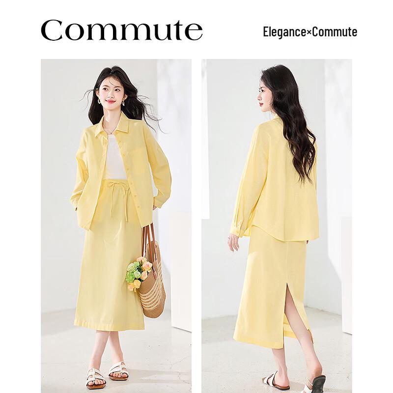 Designer Cotton Linen Shirt & Skirt Set