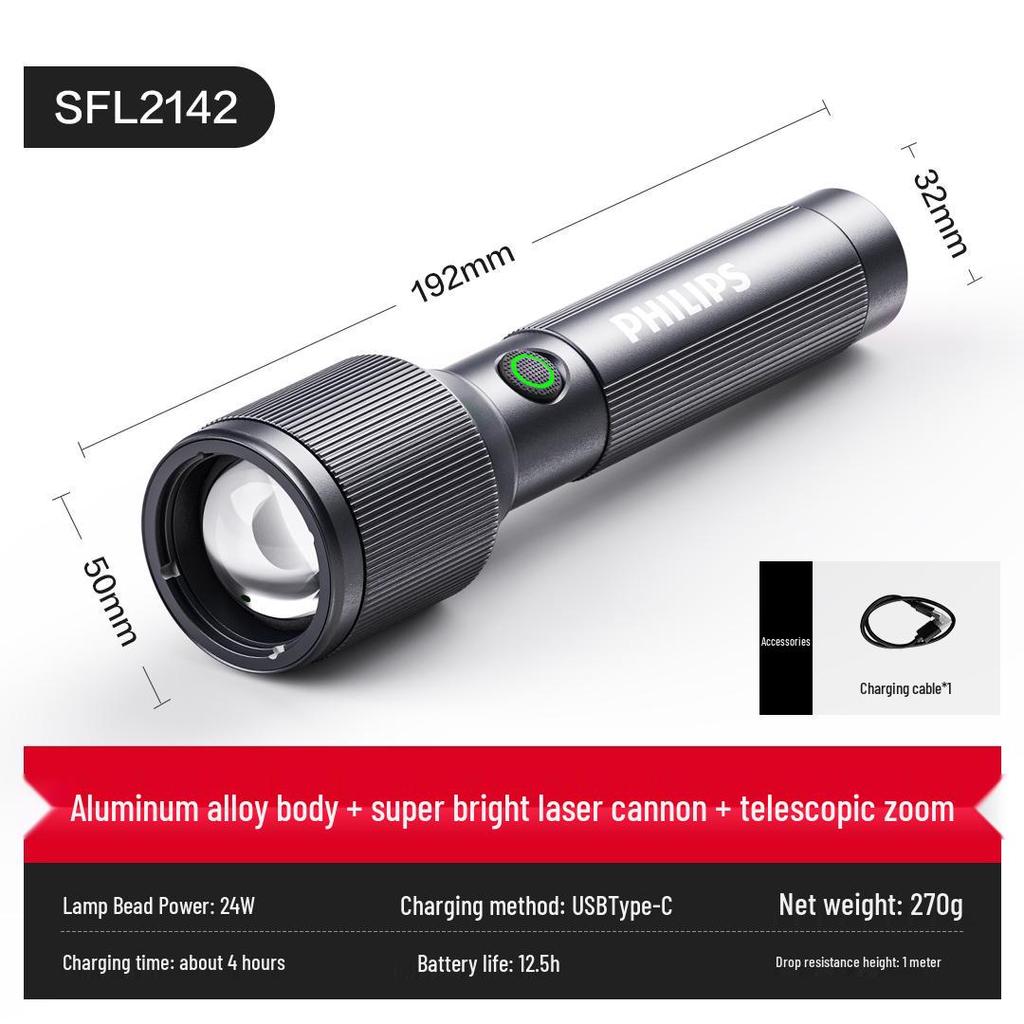 Rechargeable High-Brightness Multifunctional Flashlight with Long Battery Life for Indoor & Outdoor Use