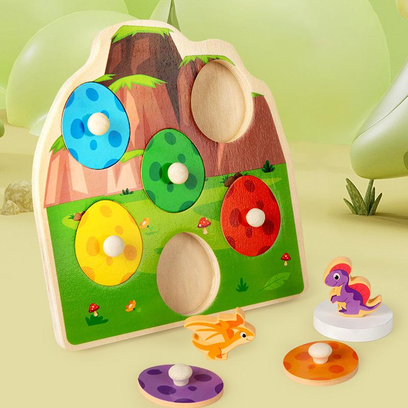 

3D Wooden Dinosaur Egg Puzzle Board - Educational Toy for Children s Early Learning