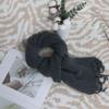 Scarf female Korean version simple and versatile thickened warm female atmosphere knitted wool solid color scarf customization
