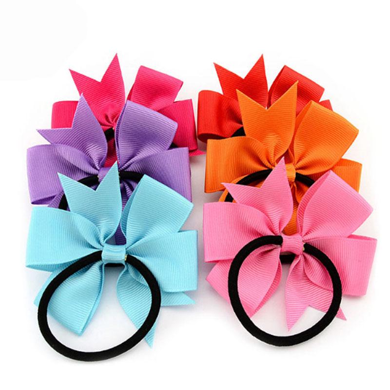 Bow Tie Rope Hair Accessories Hair Band Grosgrain Ribbon Bow Girls Children's Cute Elastic Hair Band