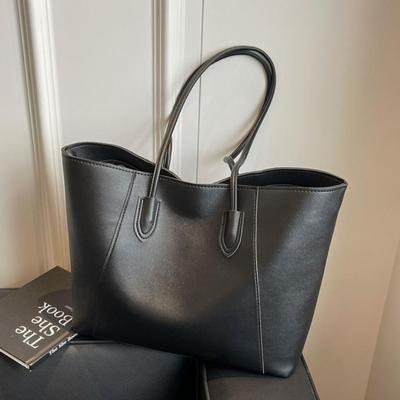 Popular Large-capacity Tote Bag Women's Casual Simple Underarm Bag Trendy Versatile Commuter Shoulder Bag