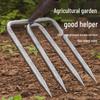 Three-Tine Gardening Rake and Hoe Set for Planting & Soil Loosening