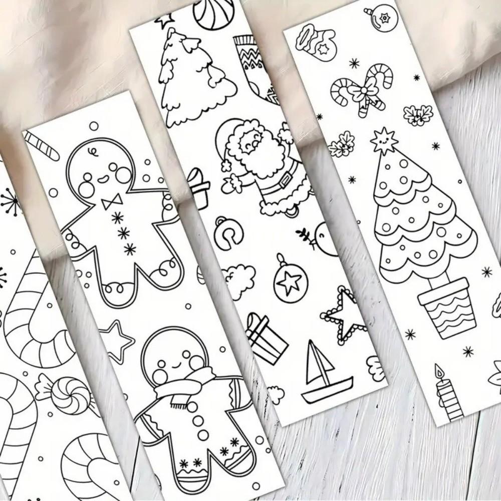 32pcs Paper Blank Bookmarks Cartoon Page Markers Decorative Graffiti Bookmarks  For Book Lover Gift