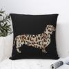 Dachshund Dog Leopard Pattern Pillow Cases Wiener Sausage Doxie Cushion Covers Decor Pillowcase For Living Room