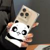 Clear Square Back Tube Case Protection For iPhone 16 ProMax 15 Plus 11 14 Pro Max 13 12 Baby Panda Pattern