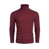 Mens Slim Fit High Neck Knit Sweater With Ribbed Hem Long Sleeve Winter Casual Top