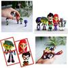 Colorful Teen Titans Go Miniature Set With Robin Raven Beast Boy Starfire Characters
