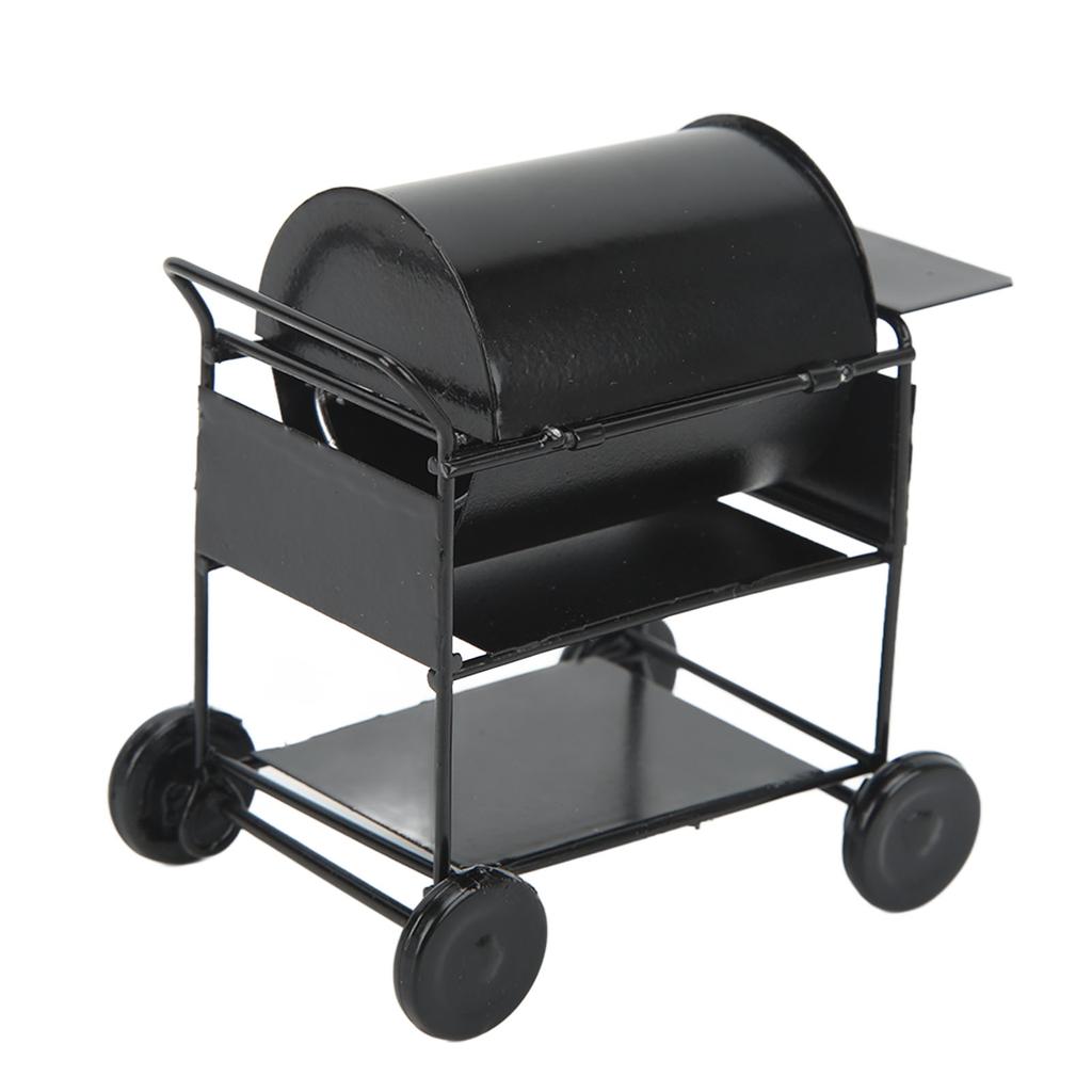 1/12 Dollhouse Miniature BBQ Grill Mini BBQ Grill Oven Model RC Car Decoration BBQ Cart Model