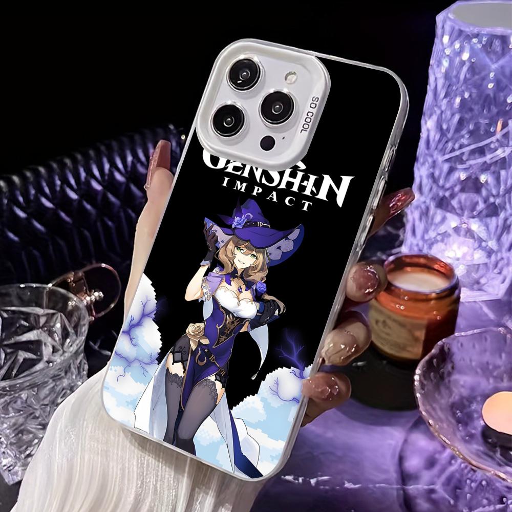 

Game GI Lisa Mobile Phone Case for iPhone 17 16 15 14 13 12 11 X XR XS 8 7 Air Pro Max Plus White Translucent Colorful Cover iPhone 14 Plus