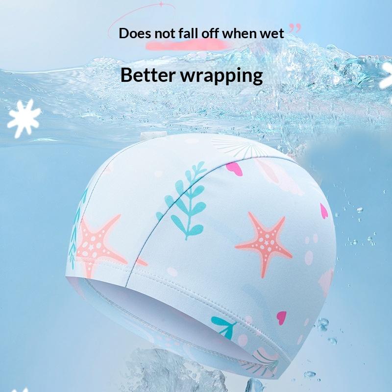 Kids Cartoon Print Swim Cap High Elasticity Waterproof Swimming Hat For Boys Girls Pool Beach Water Sports