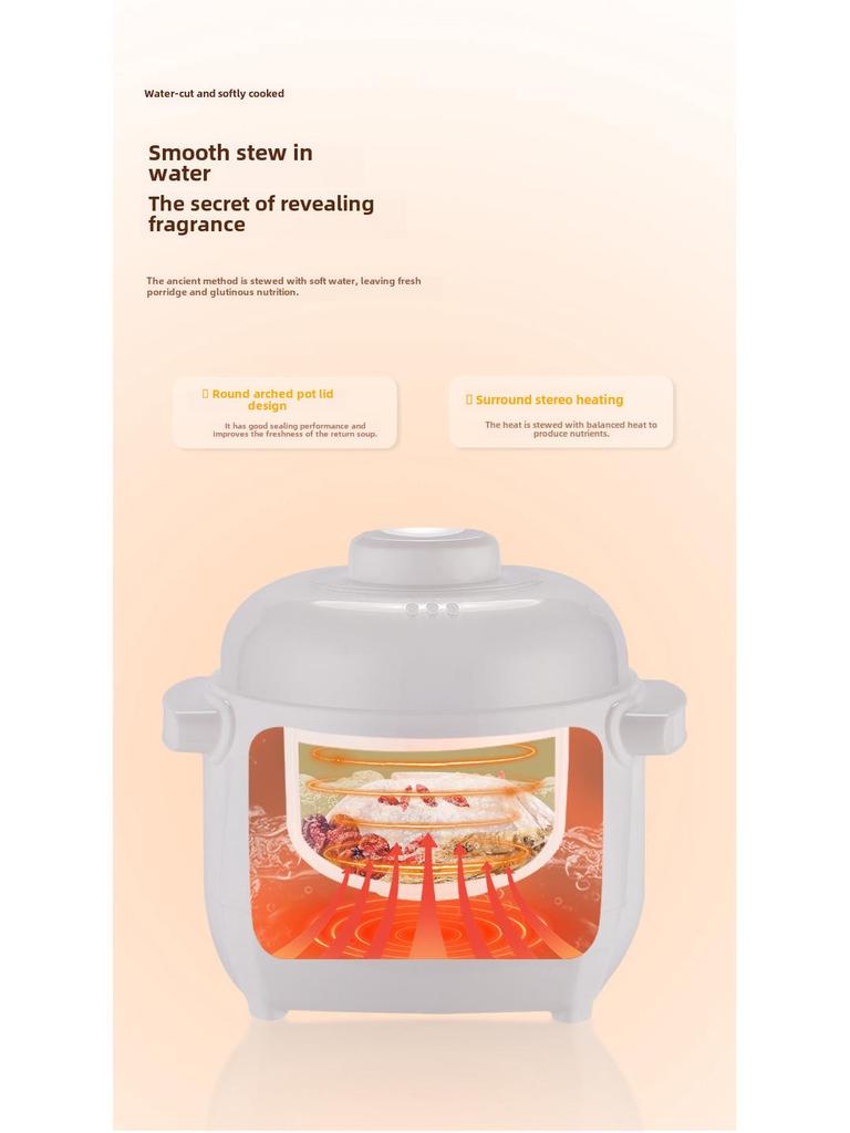 Smart Ceramic Electric Stew Pot: Waterproof, Automatic, Compact for Cooking Porridge & Soup - Ideal Household Gift
