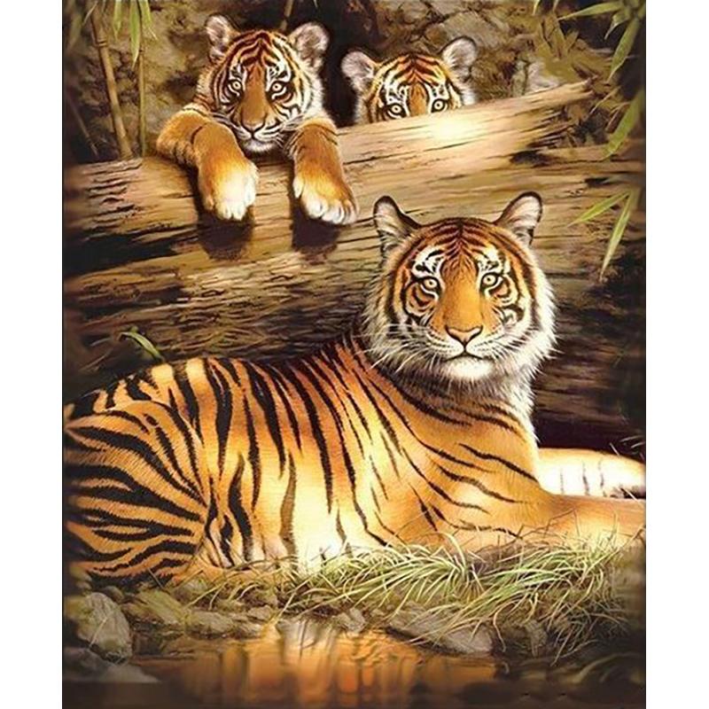5D DIY Diamond Painting Animal Rhinestone Tiger Diamond Embroidery Wall Art Picture Mosaic Home Decoration Handmade Gift Kit
