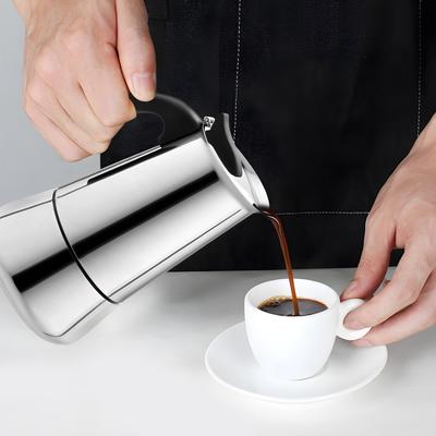 M-Modern-Moka Coffee Pot Espresso Latte Percolator Stove Coffee Maker Espresso Pot Italian Coffee Machine 100Ml Stainless Steel