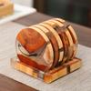 Sous-verres en Bois et Résine avec Support Set Sous-verres à Café Sous-verres à Boissons Uniques pour Table Basse Décoration de Maison Sous-verre à Thé en Bois
