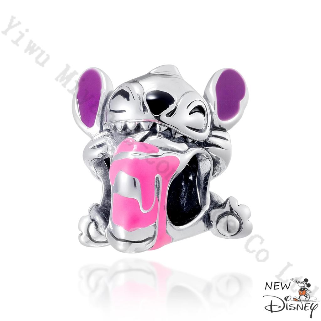 Silver 925 Disney Cartoon Charm Fit Original Bracelet Mickey Winnie Stitch Pooh Bead Pendant DIY Jewelry Making Accessories Gift