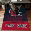 1PC Custom Name Football Helmet Theme Floor Mat Ideal for Living Room, Game Rooms, Office, Bedroom,Floor Mat Playful Design