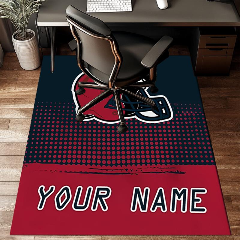 1PC Custom Name Football Helmet Theme Floor Mat Ideal for Living Room, Game Rooms, Office, Bedroom,Floor Mat Playful Design