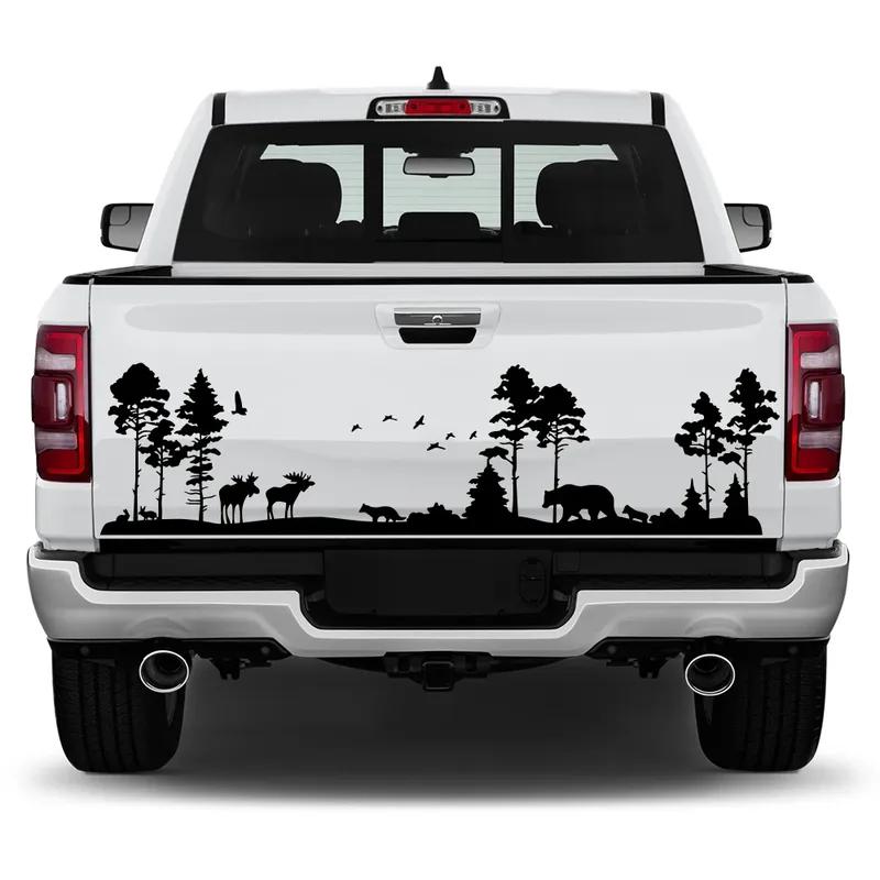 Car Stickers DIY Styling Decor Deer Bear Woodland Forest Camping Vinyl Decoration Pickup Tailgate Decal Auto Tuning Accessories