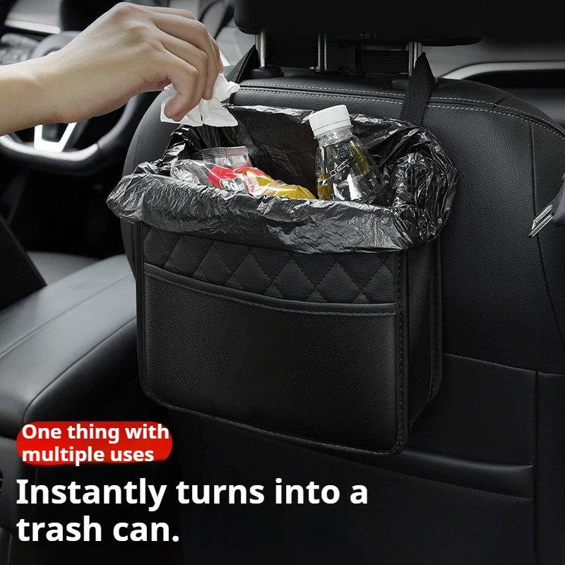 Multi function PU Leather Car Seat Back Storage Bag for Renault Clio Laguna Megane Duster Tissue Cup Holder Garbage Pocket