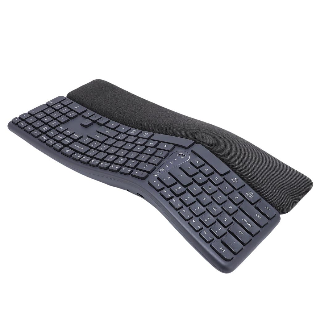 Wireless Ergonomic Keyboard Split with Cushioned Wrist Rest USB Connectivity USB C Rechargeable