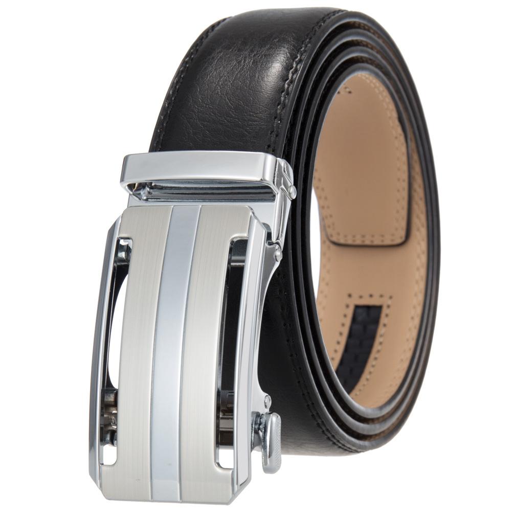 1Pcs Fashion Automatic Buckle Belt, Men'S Belt, Two-Layer Cowhide, Belt Belt Ly36-35409-1