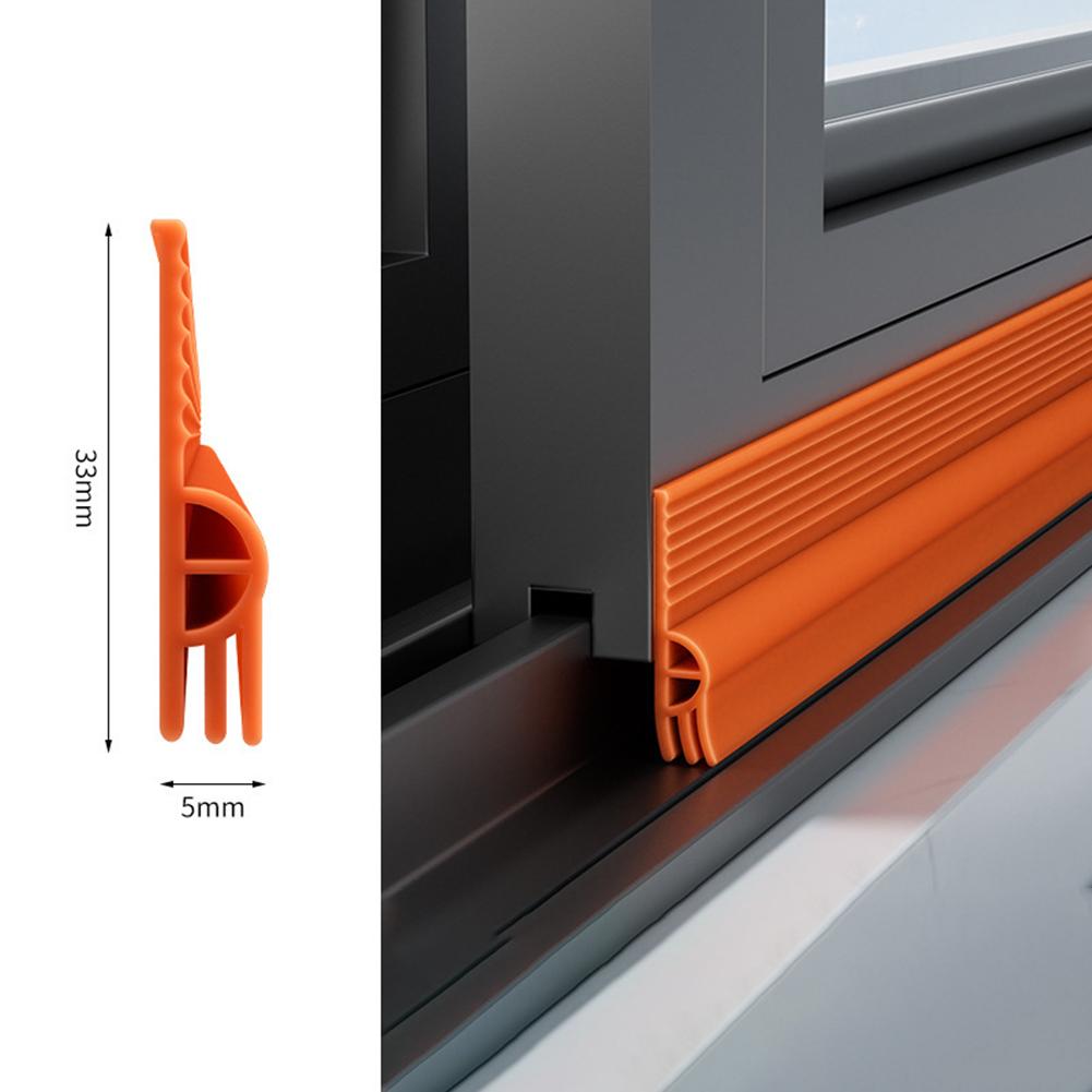 2M/Roll Sliding Window Weather Strips TPE Flexible Cuttable Door Bottom Sealing Strip Soundproofing Windproof Seal Strip Tape
