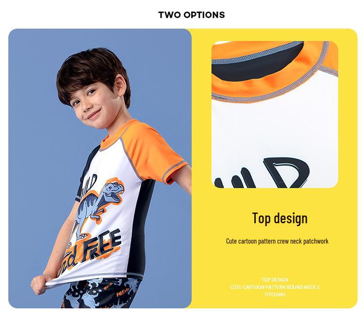 2025 Summer Boys' Teen Swimwear Set: Split Style Swimsuit & Trunks