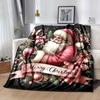 1pc Santa Claus Printing Lightweight Flannel Blanket, Comfortable and Warm Blanket, for Camping Sofa Bed and Couch Office, Gift Blankets In All