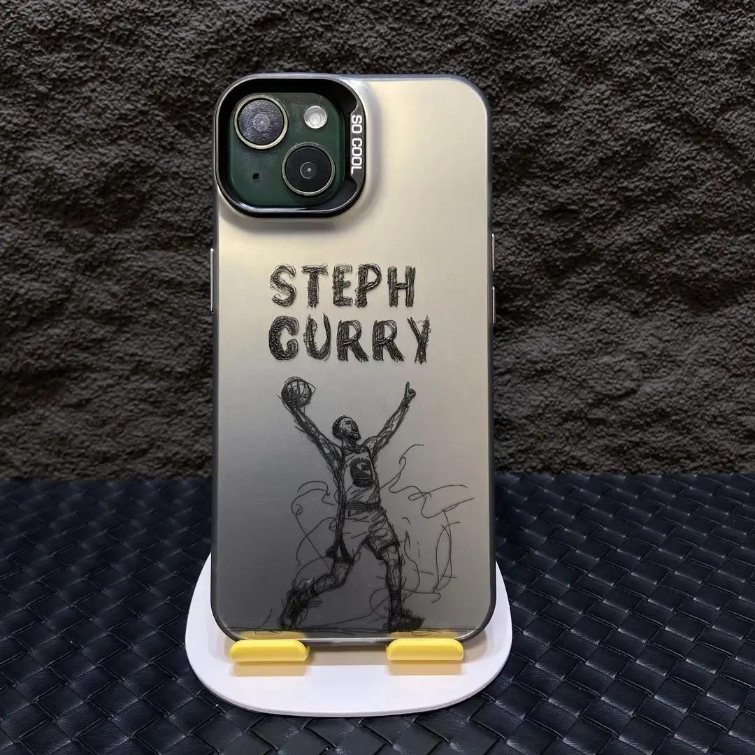 

Мультяшная звезда баскетбола Спортивный чехол для телефона Для iPhone 17 Air 16 e 15 14 13 12 11 Pro Max Plus Mini SE Горячий Матовый Задняя Серебристая Крышка iPhone Air