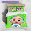 3pcs Custom Name CoComelon - Dance Party Bedding Set Duvet Cover Closure Includes 1 Duvet Cover & 2 Pillowcases for All Seasons Bedroom Decor