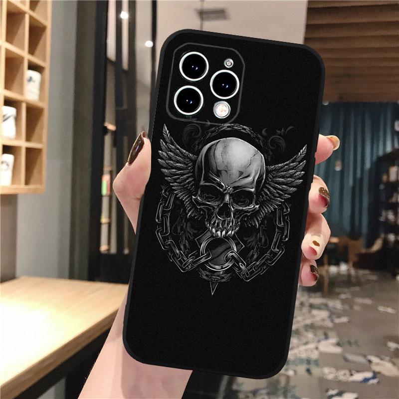 Schädel Kopf Kunst Telefon Fall Für iphone 15 14 Pro Max 13 12 11 Pro Max XSMax XR 12 13 mini 14 Plus Shell