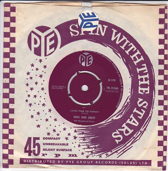 

7-дюймовая пластинка MIKI GRIFF Long Time To Forget 7N15266 Pye Records 1960 UK Поп Б/у