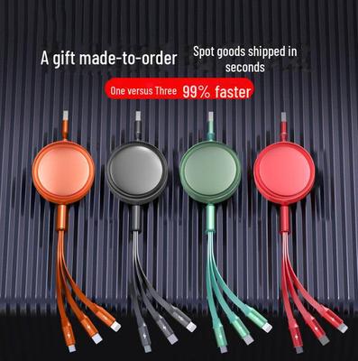 Neutral Retractable Fast Charging 3-in-1 Data Cable