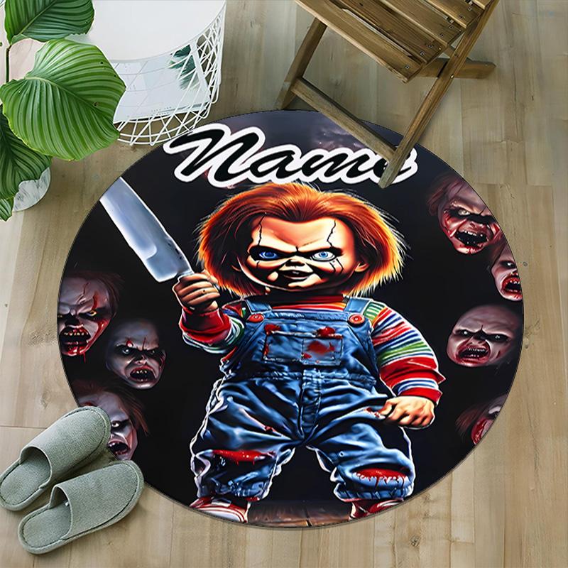 Customizable C-Chucky1 Round Non-Slip Carpet - Ideal for Garden, Picnic, Office, Perfect for Decoration, Suitable For All Seasons