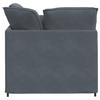 Modular Sofa with Footstool and Cushions Velvet Dark Grey