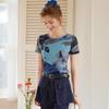 Bailuyu Women's Art Print Slim Fit T-shirt
