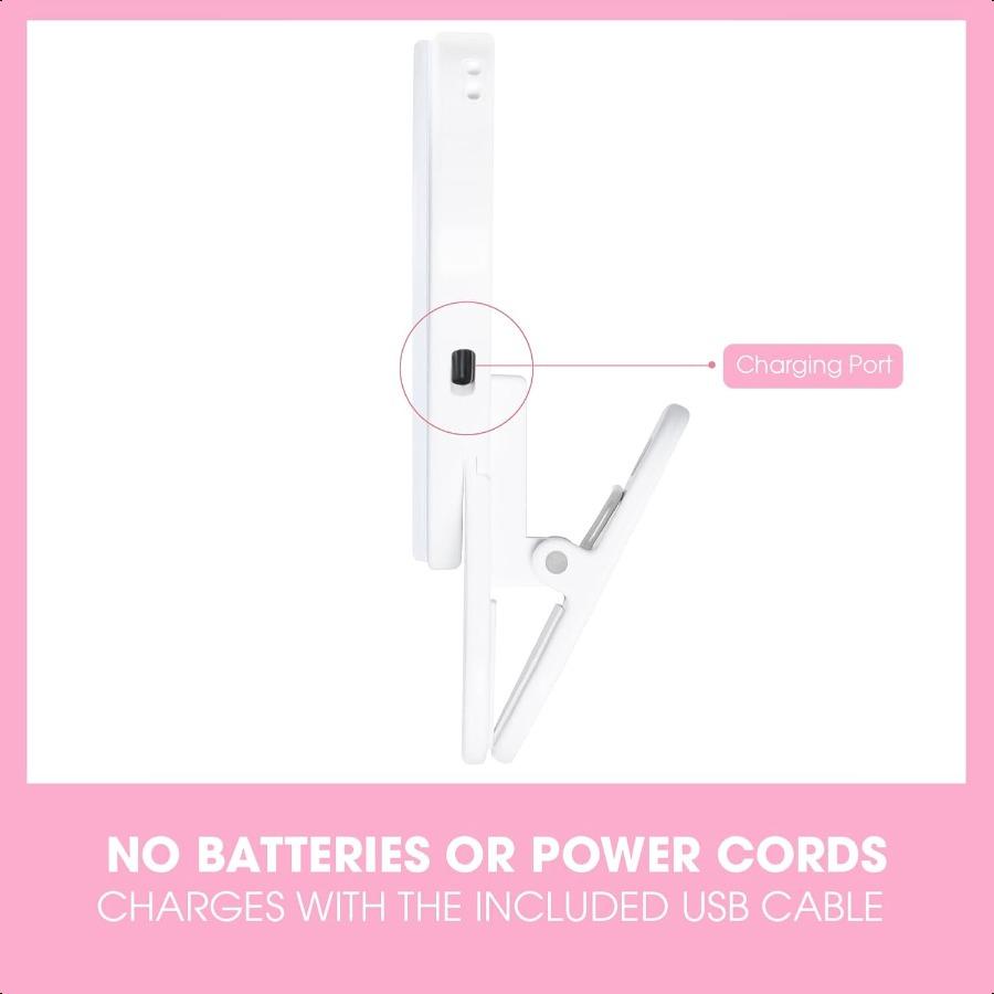 

RIKI LOVES RIKI Зеркало для макияжа со светодиодной подсветкой и клипсой Sweetheart, свет для селфи, портативный телефонный свет с клипсой для идеальных селфи и туториалов по макияжу United States