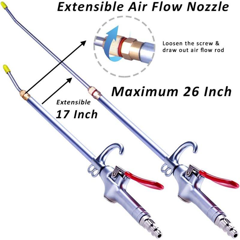VOFUN-Industrial Extensible Stainless Steel Air Blow Nozzle,Pneumatic Air Compressor Accessories Tool