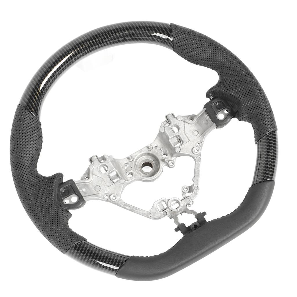 Hydro‑Dip Steering Wheel Perforated Leather Flat Bottom Replacement for Subaru BRZ ZC6 2017 to 2021 Carbon Fiber Style