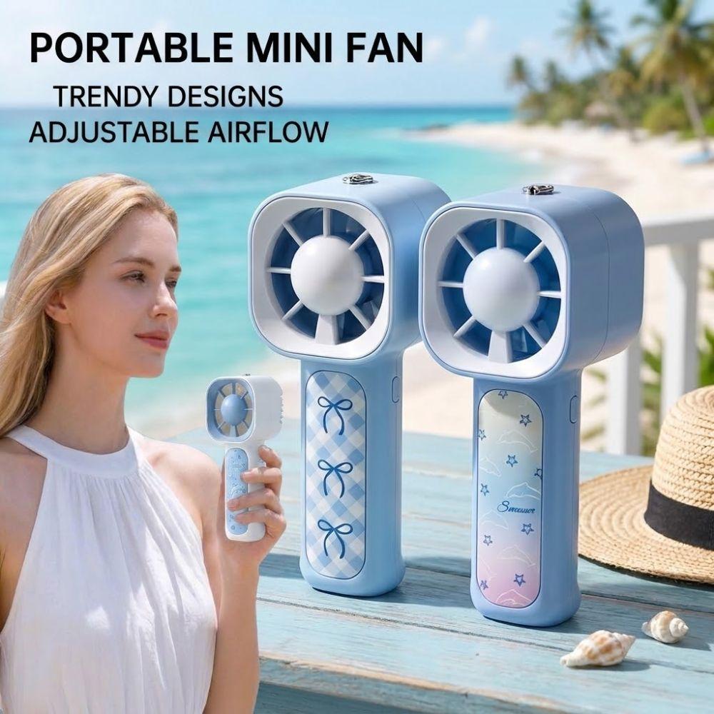 USBRechargeable Pocket Carabiner Fan 3 Gears Cooling Fan Mini Handheld Fan Summer Essentials