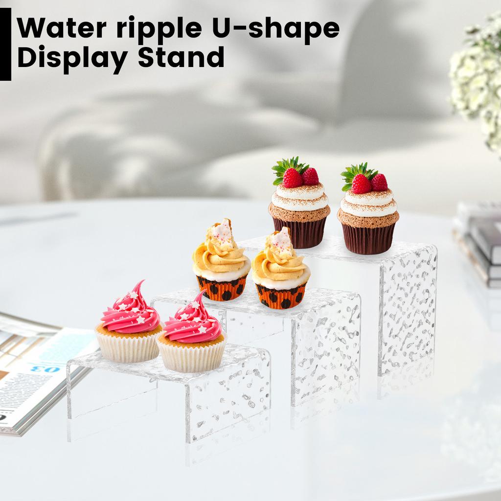 3-18 Pcs Clear Acrylic Display Stand U Shape Lightweight Holder Window Counter Jewel Cosmetics Rack Dessert Model Shelf