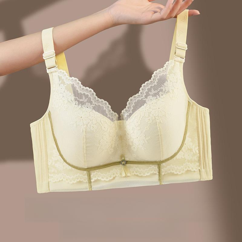 

Thin Bra Women s Soft Steel Ring Anti Sagging Gathering and Collecting Accessory Breasts Plus Size Bra 34/75C чорний