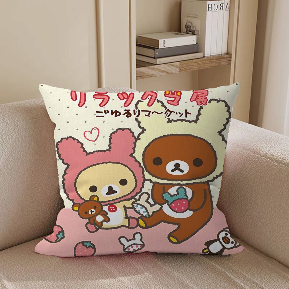 Cartoon RilakkumaS Anime Pillow Case Removable Washable Cushion Cover – All-Season Soft Linen