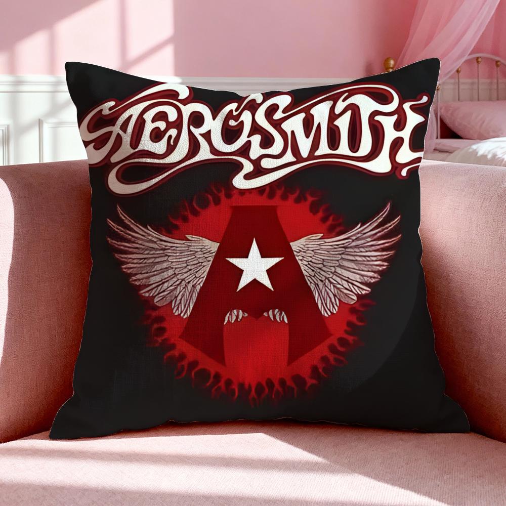 Band A-Aerosmith Cushion Cover Breathable Linen Pillowcase Summer Odorless Eco-Friendly Invisible Zipper Washable